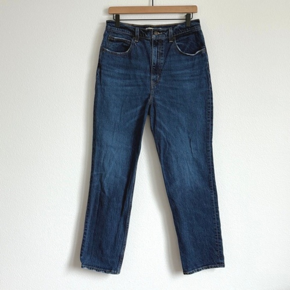 Levi's 70s High Slim Straight Jeans 30 Dark Blue Vintage Aesthetic